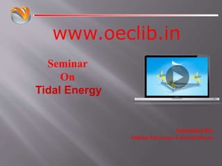 Tidal Energy ppt | PPTX