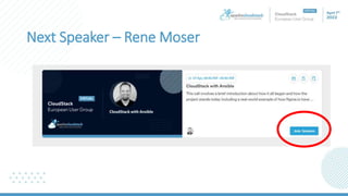 Next Speaker – Rene Moser
 