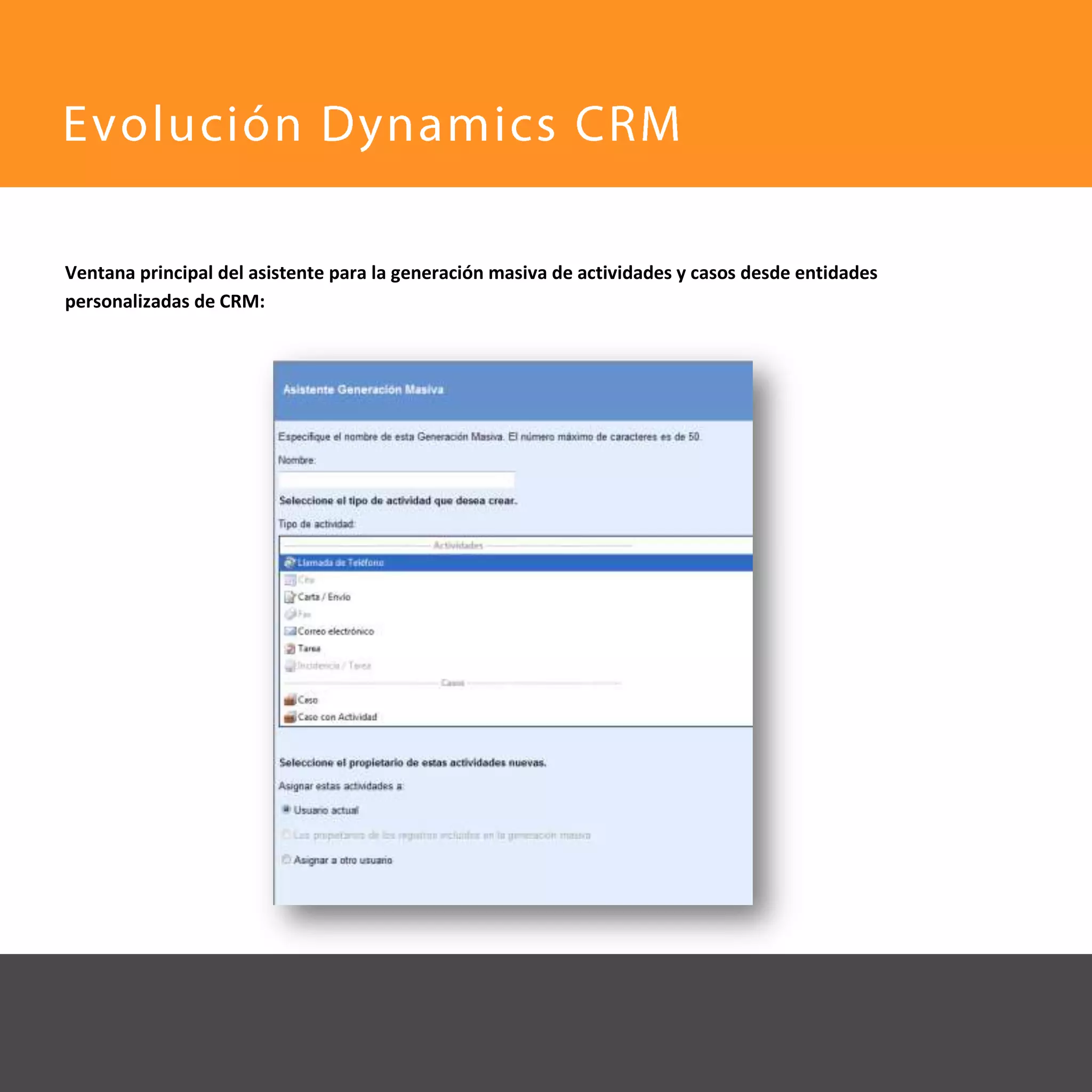 Evolución Dynamics CRM_Ecoembes