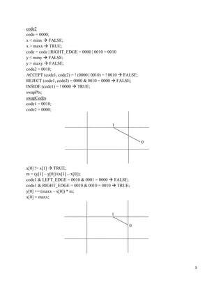 Cohen Sutherland Line Clipping Algorithm Example | PDF