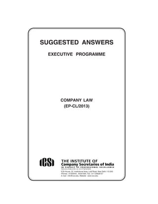 Cs executive program suggested answers company law