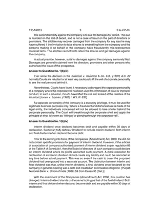 Cs executive program suggested answers company law | PDF