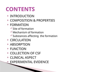 Comprehensive Overview of Cerebrospinal Fluid: Formation, Function, and ...