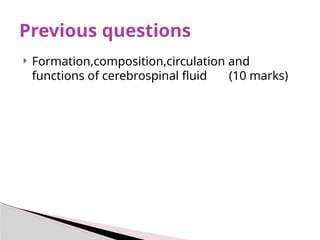 Comprehensive Overview of Cerebrospinal Fluid: Formation, Function, and ...