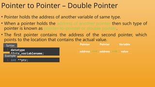 Point Note Pointer Pointer and File Handling using C programming | PPTX