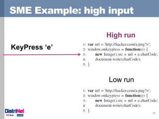 SME Example: high input
Low run
KeyPress ‘e’
High run
24
 