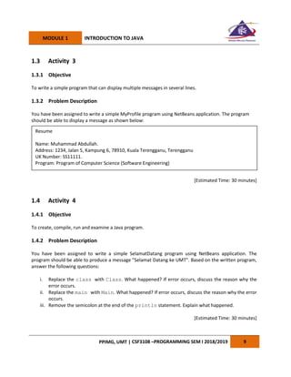 Csf3108 lab module 1 (1) | PDF