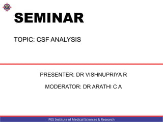 CSF analysis and its clinical applications | PPTX