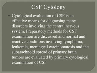 Csf analysis presentation | PPT