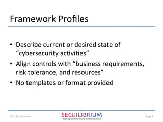 NISTs Cybersecurity Framework -- Comparison with Best Practice | PDF