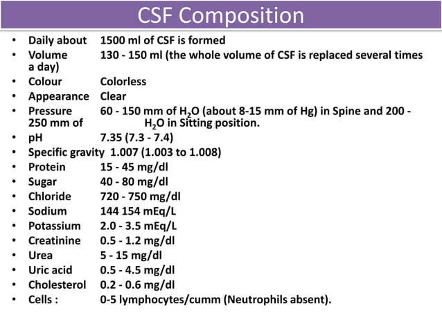 CSF examination | PPTX | Brain and Nervous System Disorders | Diseases ...