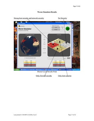 Worm Propagation Simulation Analysis