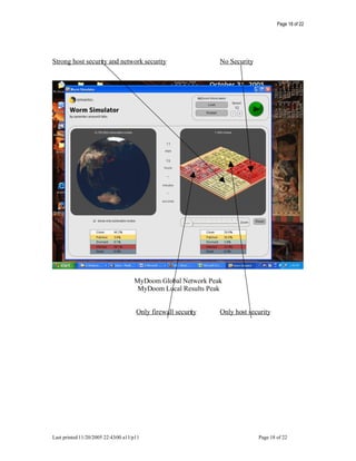 Worm Propagation Simulation Analysis
