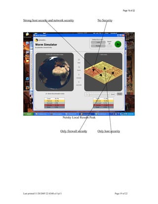 Worm Propagation Simulation Analysis