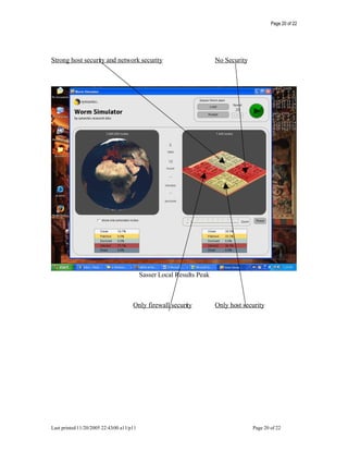 Worm Propagation Simulation Analysis
