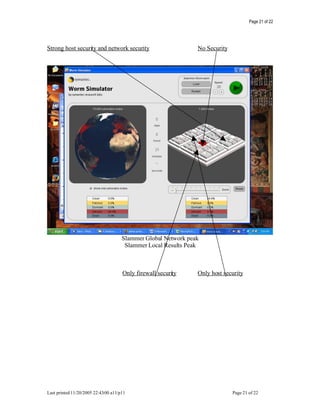 Worm Propagation Simulation Analysis