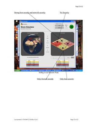 Worm Propagation Simulation Analysis
