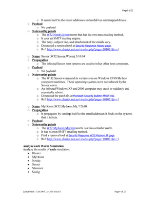 Worm Propagation Simulation Analysis
