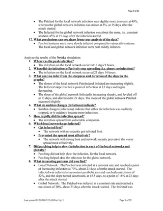 Worm Propagation Simulation Analysis