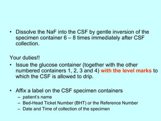 Label Collection Csf Cerebrospinal fluid,CSF collection, composition | PDF