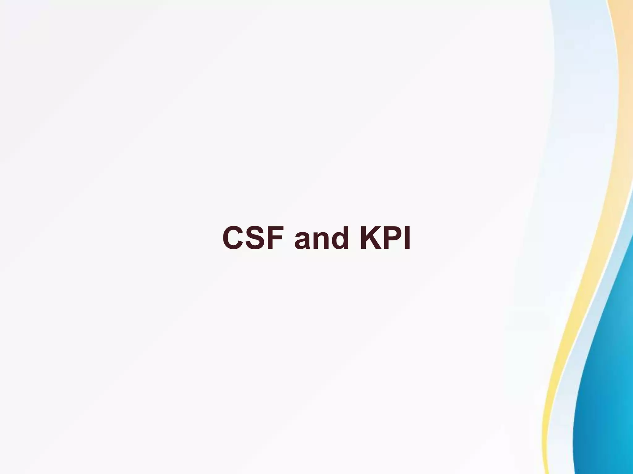 CSF and KPI