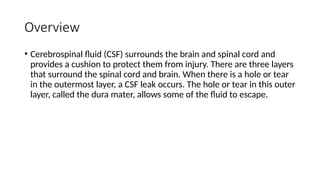 CSF leak (Cerebrospinal fluid leak).pptx