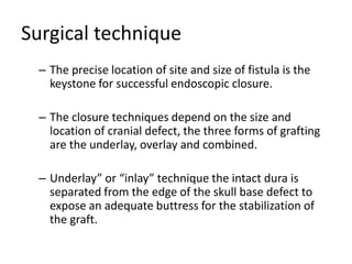 cerebrospinal fluid leak (CSF leak) | PPTX