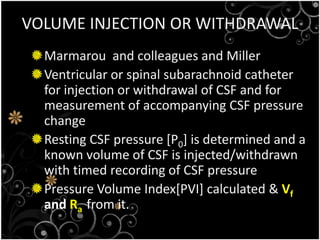 PHYSIOLOGY OF CSF PRODUCTION AND CIRCULATION, ALTERATIONS IN VARIOUS ...