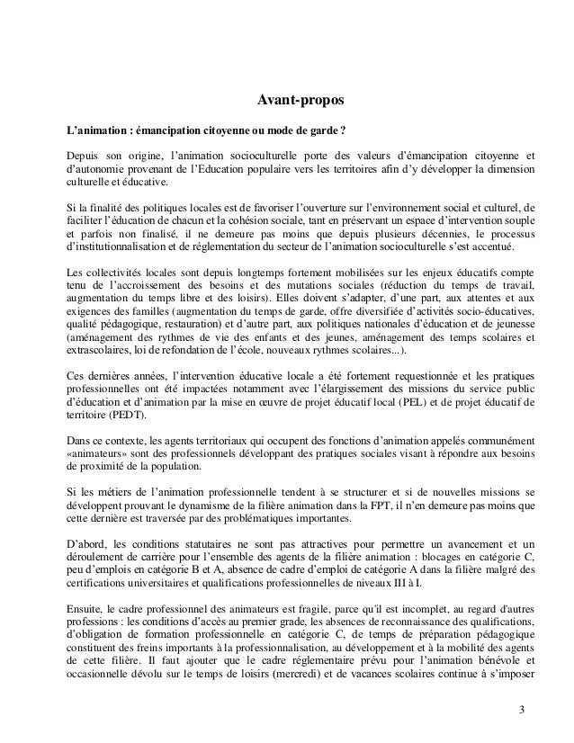 Animateurs De La Fonction Territoriale Rapport Csfpt