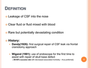 CSF Rhinorrhea | PPT | Free Download