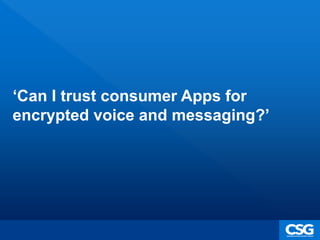 Cellcrypt - An Introduction to Secure Mobile Communications | PPTX