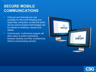 Cellcrypt - An Introduction to Secure Mobile Communications | PPTX