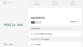 87
Product Content03
Mobile app
Source: Yummly
 