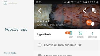 88
Product Content03
Mobile app
Source: Yummly
 