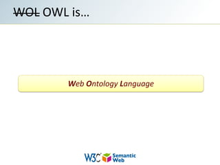 WOL OWL is…Web Ontology Language