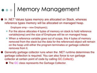 DictionariesThe implementation of GetHashCode() must satisfy the following requirements: The same object should always return the same value. Different objects can return the same value.It should be execute as quickly as possible. It must not throw exceptions. It should use at least one instance field. The hash code value should be evenly distributed across the entire range of numbers that int can store. At best, the hash code shouldn’t change during the lifetime of object. With the help of MultiDictionary<TKey, TValue> class you can add multiple values to the same key. 