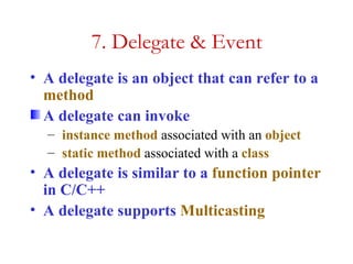 Delegate Function C C sharp | PPT
