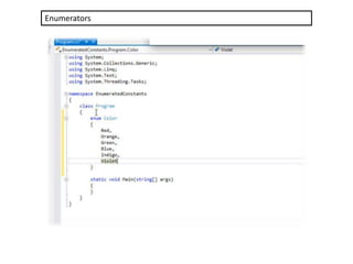 C#, OOP introduction and examples | PPSX