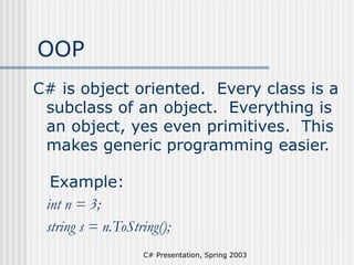 CSharp.ppt | Programming Languages | Computing