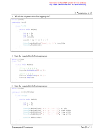 C sharp chap3 | PDF