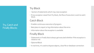 C Sharp Tutorial : C Sharp Exception | PPTX