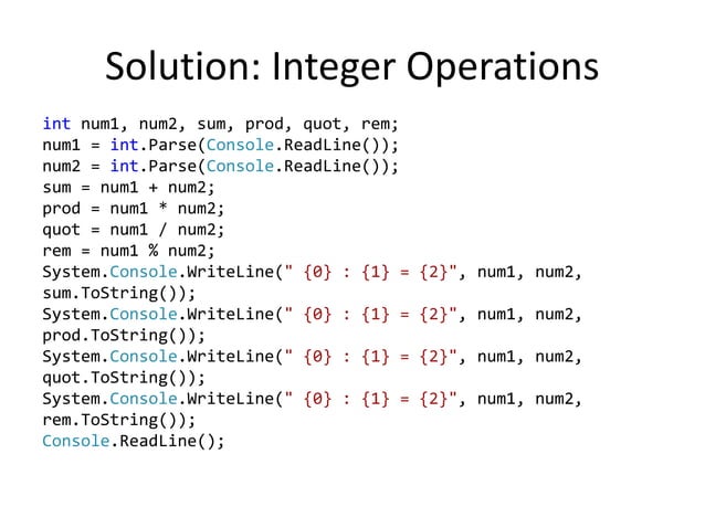 C# 101: Intro to Programming with C# | PPTX | Programming Languages ...