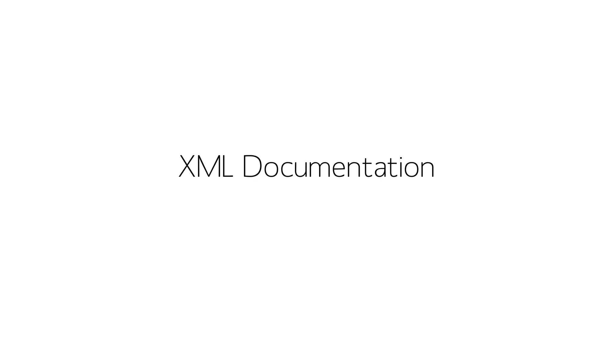 XML Documentation  