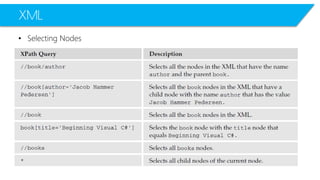 XML 
•Selecting Nodes  