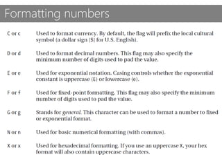 Formatting numbers
 