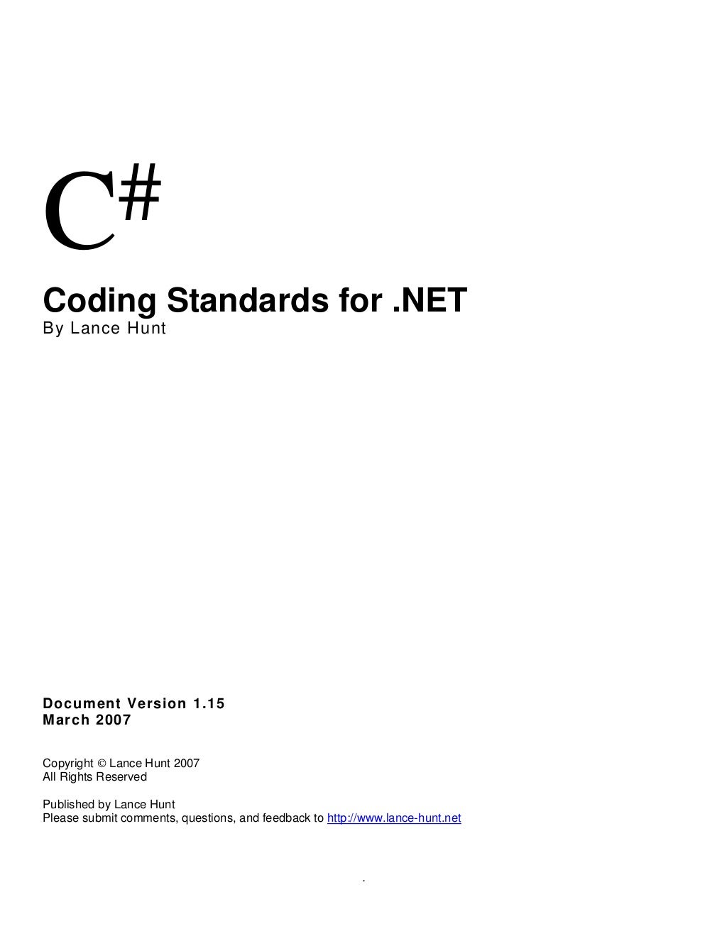 C sharp codingstandards