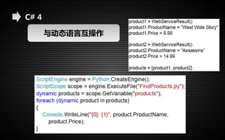C# 4 
与动态语言互操作 
 