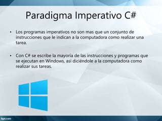 Caracteristicas de C Sharp | PPTX