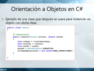 Caracteristicas de C Sharp | PPTX