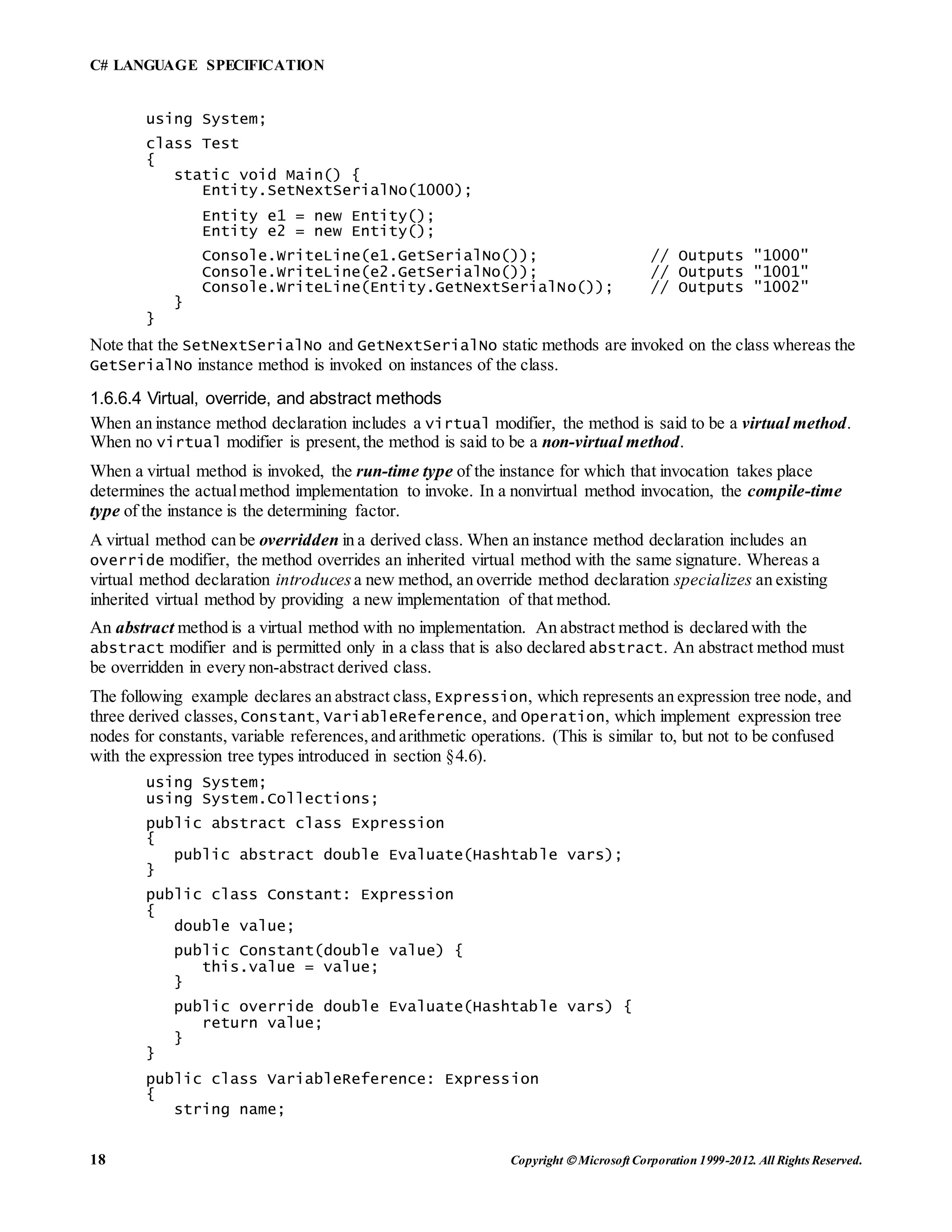 C sharp language specification | PDF